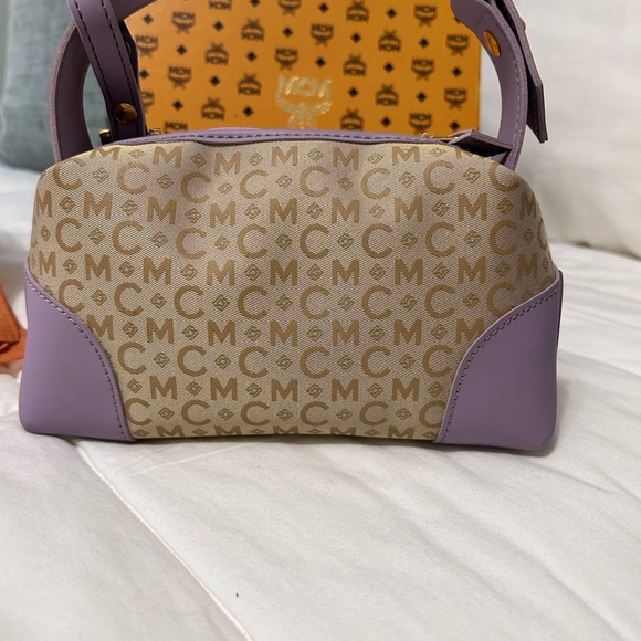 MCM Women's Beige and Purple Micro Handbag - Picture 6 of 14